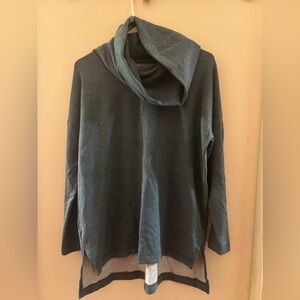 Lou & Grey funnel cowl neck tunic sweatshirt navy small